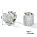 Silver hoop earrings with micro-paved cubic zirconia and 1.5cm by 1.4cm dimensions - E02814-2 (Medium)