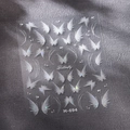 3D butterfly wing nail stickers in white translucent finish with holographic glitter M-694 - M-694 Butterfly Wings Style (M-694) / Transparent Glass Fragment