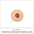 Round 6x6x2cm warm light LED solid wood base for DIY resin sphere night light crafts - Wooden LED Base (Warm Light 6*2cm)