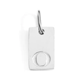 Minimalist silver stainless steel rectangular pendant featuring a raised letter O detail - Steel O / Corroded Lettering 10*6*1.5mm