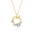 Elegant S925 silver necklace with golden mermaid tail pearl wreath pendant - Gold Color (DY930)