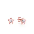 Elegante S925 Silber Stern Ohrstecker mit Roségold Beschichtung und Kristallen - Roségold