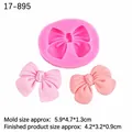 Schleife Silikonform für 3D Kuchendeko mit rosa handgemachten Seifenmustern - Schleife / Rosa