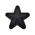Parche táctico de estrella negra en PVC blando con textura de costura detallada - Estrella de PVC / Negro