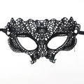 Sexy black lace masquerade eye mask with ribbon ties and intricate hollow out patterns - Interstellar Style