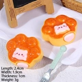 Miniature cat paw resin bread decor with size specs 2.4x1.9x1cm for DIY crafts - Pink Bear Cat Paw Bread