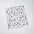3D-nagelstickers M-1090 met donkerblauwe laser-holografische vlinder- en bloempatronen - Franse Chic Blauwe Strik Stijl (M-1090)