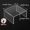 Transparent acrylic U-shaped riser shelf 25x25x10cm with 5mm thickness for storage - 25x25x10cm (5mm)
