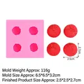 Pink 4-cavity silicone mold for lifelike 3D litchi fruit candles and DIY resin crafts - 5# 4-Cavity (B1132) / Pink