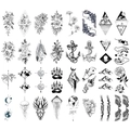 Set di 32 tatuaggi temporanei in bianco e nero con motivi floreali e tribali assortiti - Set da 32 fogli con design fresco / 6*10.5*0.8CM