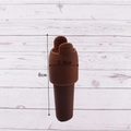 Brown silicone wine stopper with handle and double seal, 8cm height and 2.8cm width - Handle Version / Coffee