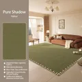 Tapis vintage vert de style français avec bordures géométriques en velours doux - 140*200cm / Ombre Simple