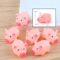 Pink pig stress relief toy set in soft silicone finish with precise size measurements - Pink Squeaky Pig