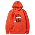Weihnachtlicher Kapuzenpullover in hellem Orange mit HO HO HO Print und Tasche - Orange
