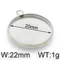 Base rotonda in acciaio inossidabile argento da 20mm per ciondoli e gioielli fai-da-te - Colore Acciaio 22mm