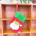Mini Christmas stocking pendant with Santa Claus design in red felt and green sequins - Sequin Small Stocking (Santa Style)