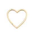 Golden heart-shaped stainless steel frame pendant with two holes for DIY jewelry making - Gold (KLJ080-Z)