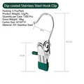 Gancio a molletta in acciaio inox con rivestimento in PVC verde antiscivolo - 5 Pezzi/Confezione / Verde