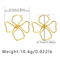 Detailed view of gold floral earrings with measurements of 4.7cm and 10.4g weight - KE0408