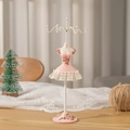 Pink ballerina jewelry organizer stand with resin floral relief and lace skirt detail - Pink Style 5