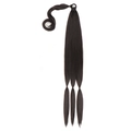 Extension coda di cavallo nera intrecciata in fibra sintetica liscia con fascia - Stile DIY Nero (Non intrecciato)