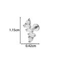 Labret-Stecker aus Titanstahl mit Zirkonia-Geometrie, Größe 1,15 cm x 0,42 cm - 3# Gestufter Cluster-Stil (2623-3# Silber)