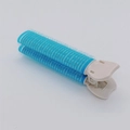 Blue mesh hair roller with a beige plastic clip for voluminous bangs styling - 10.5*2.9cm / Blue