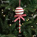Christmas lollipop hanging ornament with red sequins and festive bow, 17.5cm height - Lollipop Style