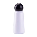 Bouteille en inox 350ml avec corps blanc mat et bouchon sphérique noir au style minimaliste - Noir & Blanc