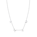 Minimalistische S925 Sterling Silber MAMA Halskette mit Anhänger auf weißem Hintergrund - 925er Silber / Silber