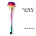 Slim gradient waist nail dust brush with rainbow synthetic bristles for makeup and manicure - Large / Large Rainbow Small Waist