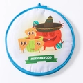 Sac isotherme à tortillas avec motifs de cuisine mexicaine et bordure bleue - Citrouille