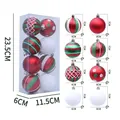 Set di sei palline di Natale galvanizzate colorate da 7x6cm in una scatola regalo - Rosso e Verde