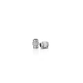 Coppia di perle cilindriche in acciaio inossidabile argento con strisce verticali per gioielli - 4x5x2.2mm Righe Verticali Cilindro / Color Acciaio
