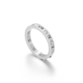 Anello aperto in acciaio al titanio argento con numeri romani e zirconi lucenti - US 7 / Acciaio (KR92460-K)