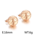 Rose gold soccer ball stud earrings with 16mm diameter and polygonal texture design - Style D Soccer Ball Stud (Rose Gold)