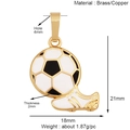 Pendentif chaussure et ballon de football doré avec émail pour la création de bijoux DIY - Chaussure Blanche et Football
