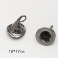 Macro view of two gun black witch hat pendants with 18x19mm dimension labels - 7# Large Witch Hat Gun Black