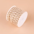 Cordon en coton tressé blanc et marron avec fil doré pour bijoux DIY et artisanat - N°3 Carte Blanche