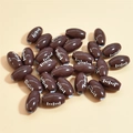 Brown football-shaped acrylic beads with white stitch details for DIY jewelry making - 15*9mm Coffee White Line Rugby