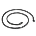 Minimalist black stainless steel snake chain necklace with lobster clasp in spiral layout - Black (KN203636-Z)