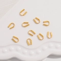Golden S925 sterling silver U-shaped wire guards for DIY jewelry making and beading projects - Gold