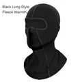 Long black thermal balaclava with breathable mesh and warm fleece lining for cycling - Long Black