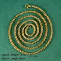 Golden 0.3cm box chain necklace with lobster clasp 69cm length weighing 18.7g - 70cm Snake Chain (X4716)