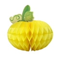 Calabaza de papel de nido de abeja amarillo con hoja verde para decoracion de fiesta - Amarillo