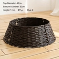 Dark brown hand-woven Christmas tree collar base, size C, 60cm diameter tree skirt - Top 40xBottom 60xH 17cm / Coffee Small