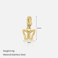 18K gold plated stainless steel butterfly pendant charm, 16mm height DIY jewelry piece - Hollow Butterfly Pendant