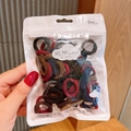 Elastic baby hair ties set in dark colors including navy, brown and black - 7#Dark Colors (50Pcs)