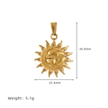 Golden sun and moon face pendant, dimensions 36.8mm by 25.4mm, weight 5.1 grams - A12 Sun God