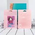 Pink translucent macaron zip lock bag for jewelry and small card packaging - 7.5x12cm / Cherry Pink